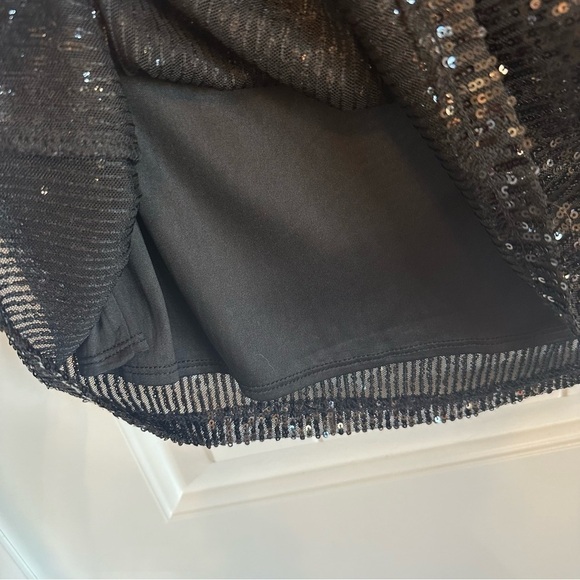 Black sequin midi skirt fully lined chic and classy, size XL - Picture 4 of 7
